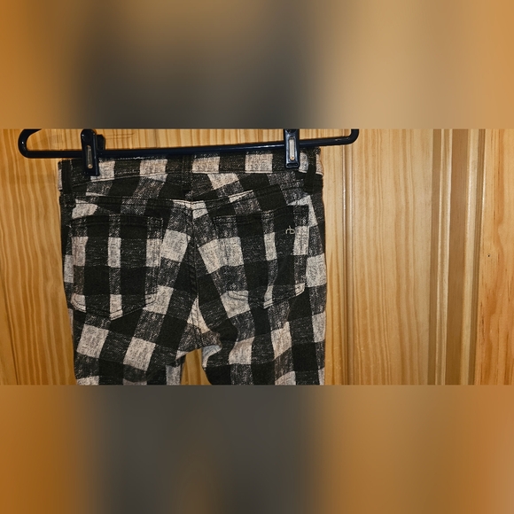 Rag & Bone Buffalo Checkered Black/White Pants Size 25 - Picture 3 of 5